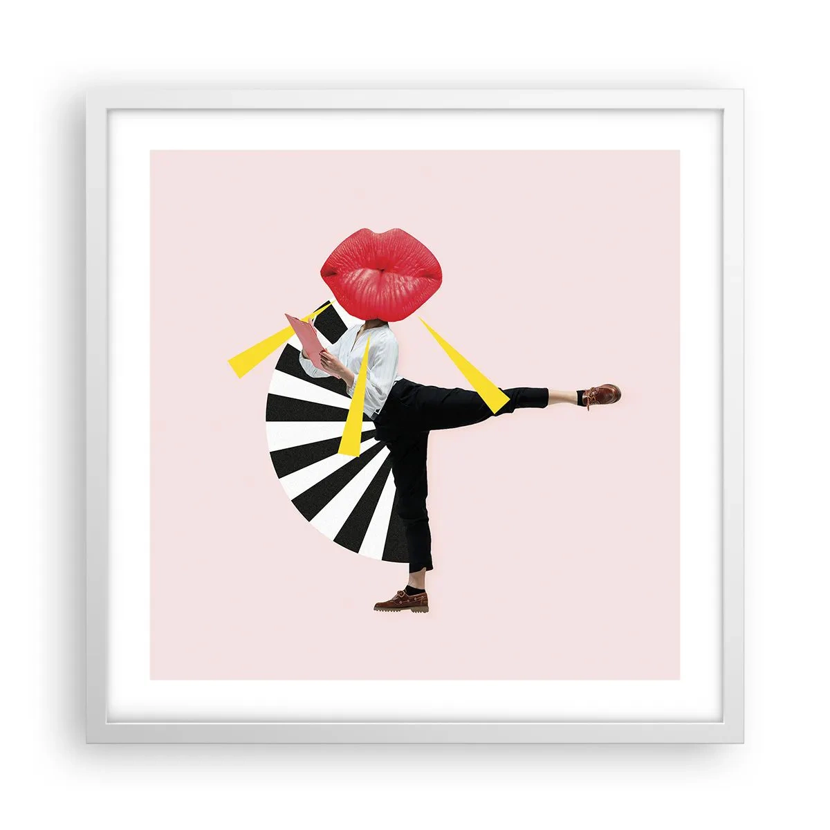 Póster en marco blanco - Arte pop surrealista - 50x50 cm