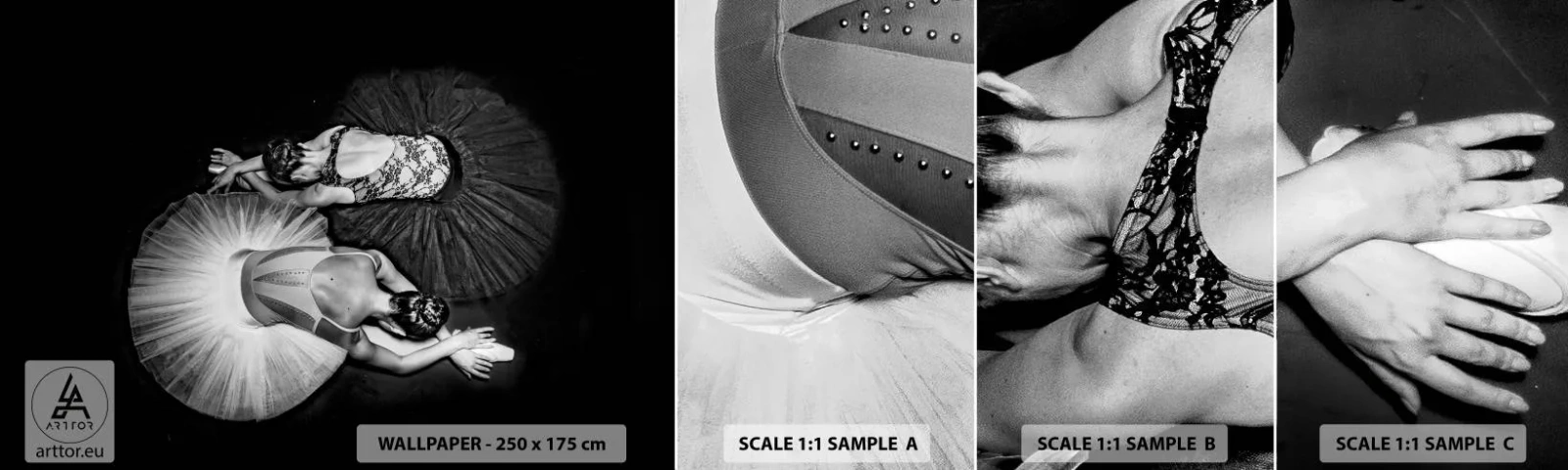 Muestra De Fotomural Standard Eco - Yin y yang: el equilibrio perfecto - Bailarina, Ballet, Bailar - 100x30 cm