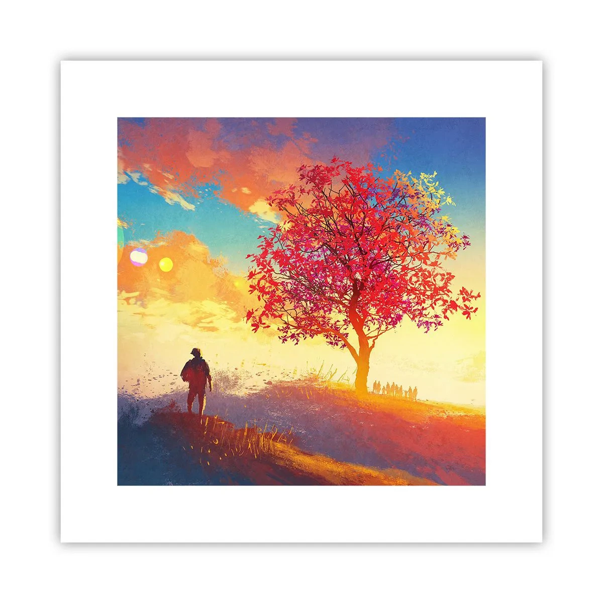 Póster - Un peregrino en su destino - 30x30 cm