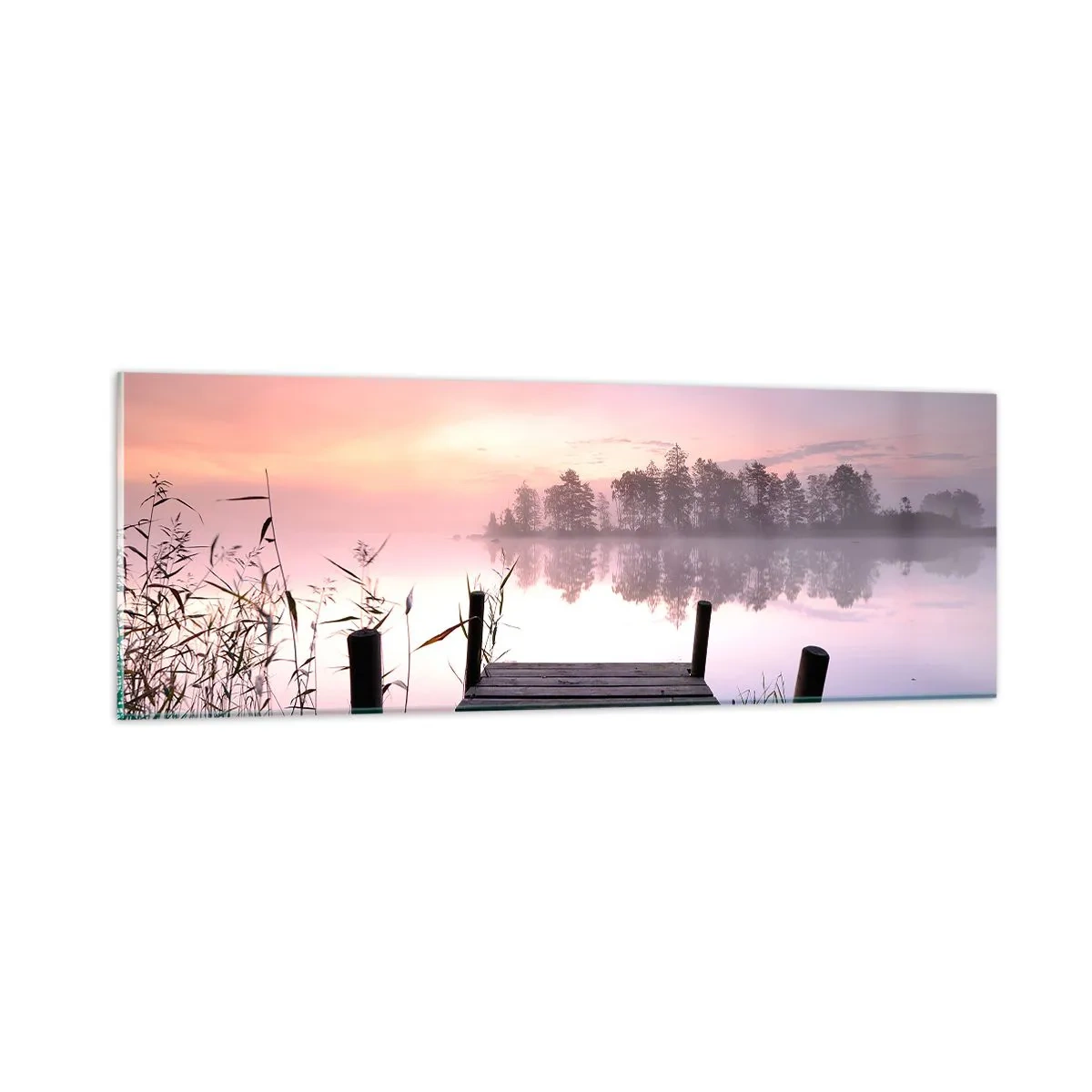 Cuadro sobre vidrio - Impresiones sobre Vidrio - De la niebla lila... - 90x30 cm