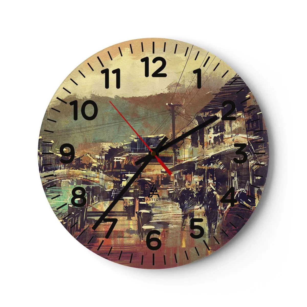 Reloj de pared - Reloj de vidrio - La vida como riqueza de grises - 40x40 cm
