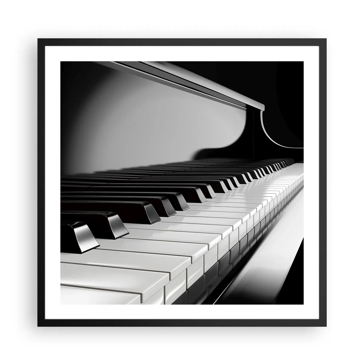 Póster en marco negro - Armonía musical - 60x60 cm