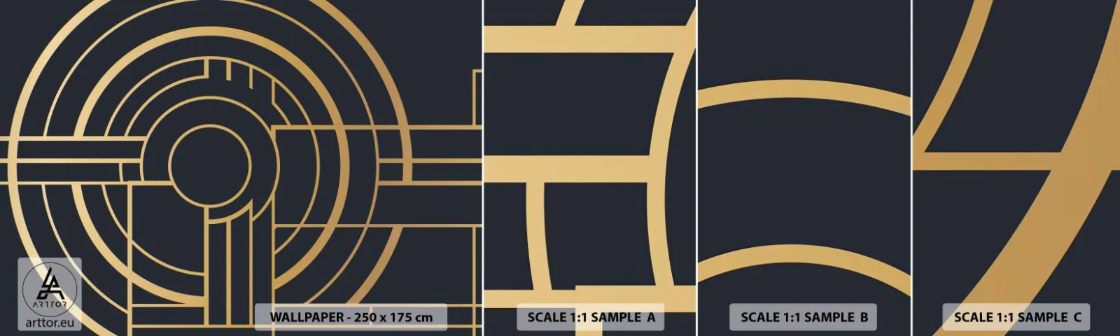 Muestra De Fotomural Standard Eco - Giro de los elementos - Abstracción, Pedazo, Gráficos - 100x30 cm