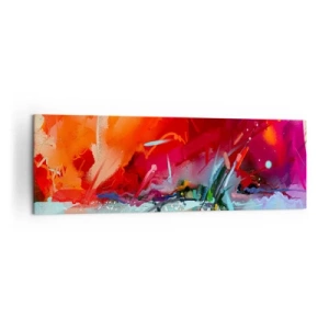 Cuadro sobre lienzo - Impresión de Imagen - Paisaje abstracto en colores intensos - 160x50cm - Una explosión de luces y colores - Decoración de pared moderna para salón y dormitorio ARTTOR