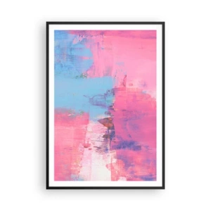 Póster en marco negro - Rosa, azul y una pizca de luz - 70x100 cm