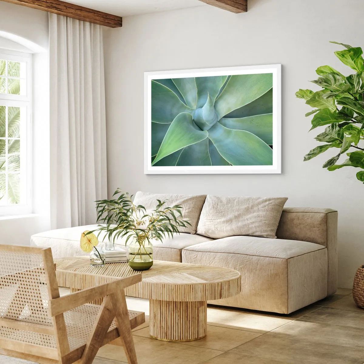 Póster en marco blanco - El nacimiento del verde - 100x70 cm