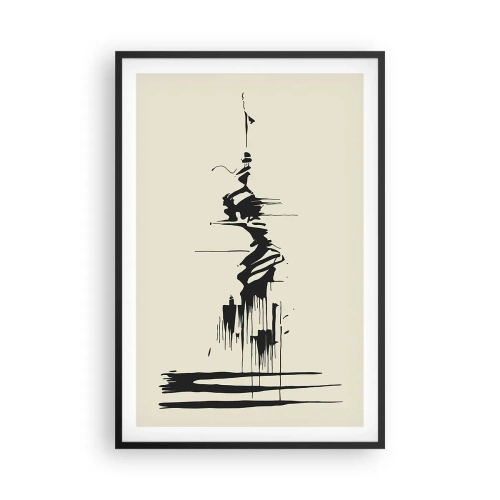 Póster en marco negro - Abstracción apresurada - 61x91 cm