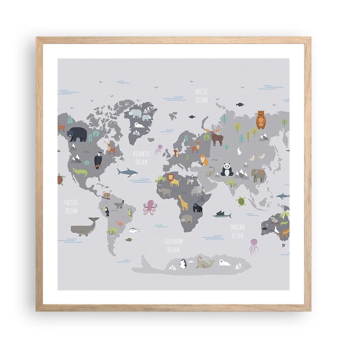 Póster en marco roble claro - Dime de dónde eres... - 60x60 cm