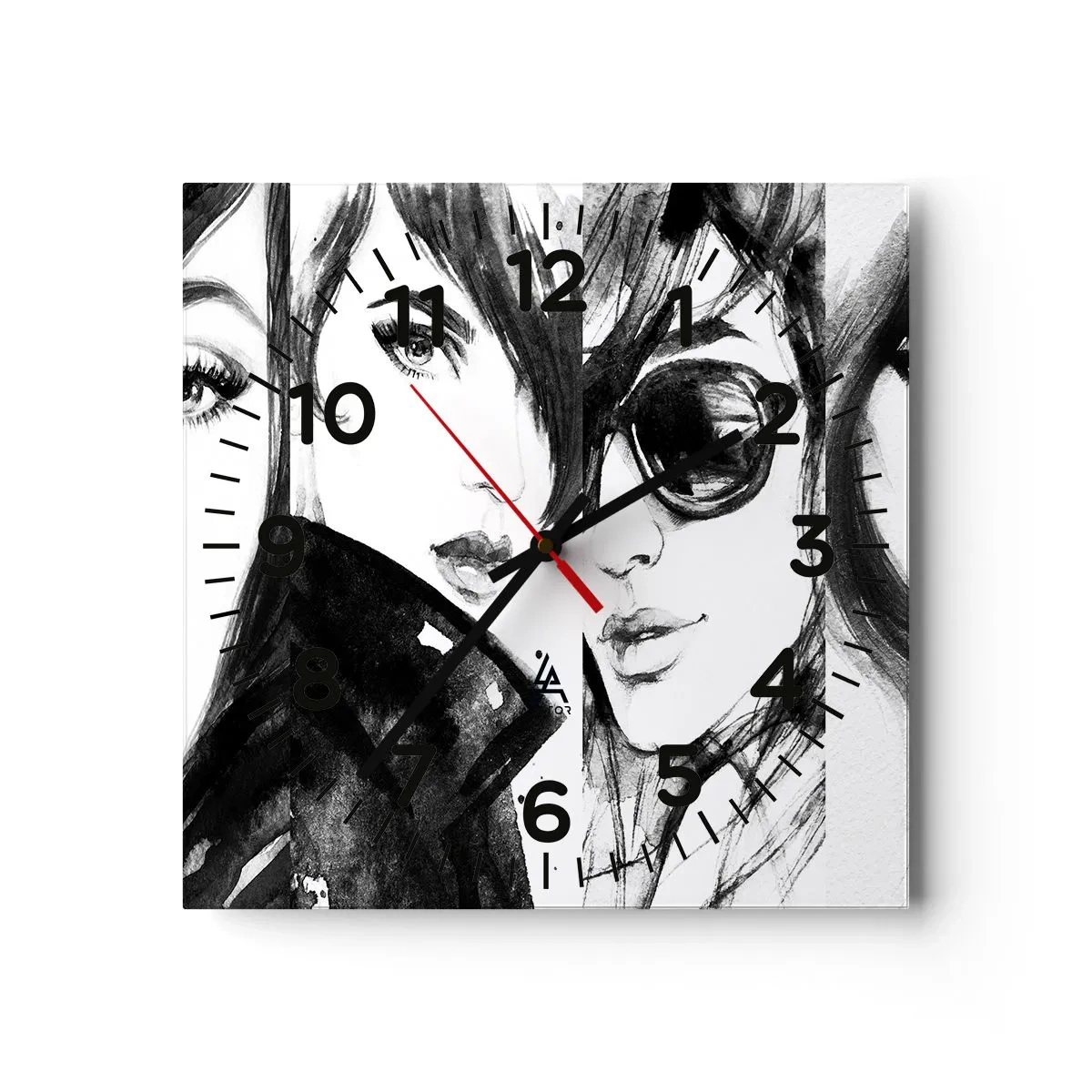 Reloj de pared - Reloj de vidrio - La belleza multiplicada - 40x40 cm