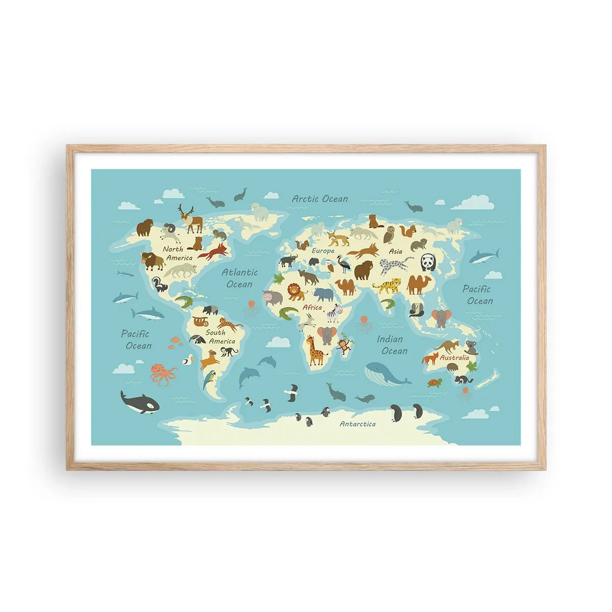 Póster en marco roble claro - Buenos vecinos - 91x61 cm