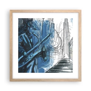 Póster en marco roble claro - Rapsodia urbana - 40x40 cm