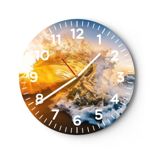Reloj de pared - Reloj de vidrio - Jugando en la arena - 40x40 cm