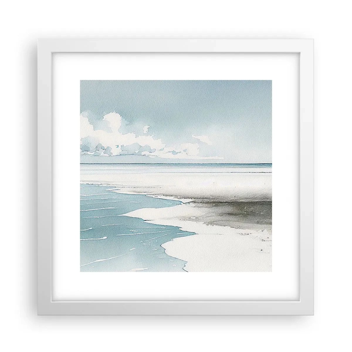 Póster en marco blanco - Suave marea otoñal - 30x30 cm