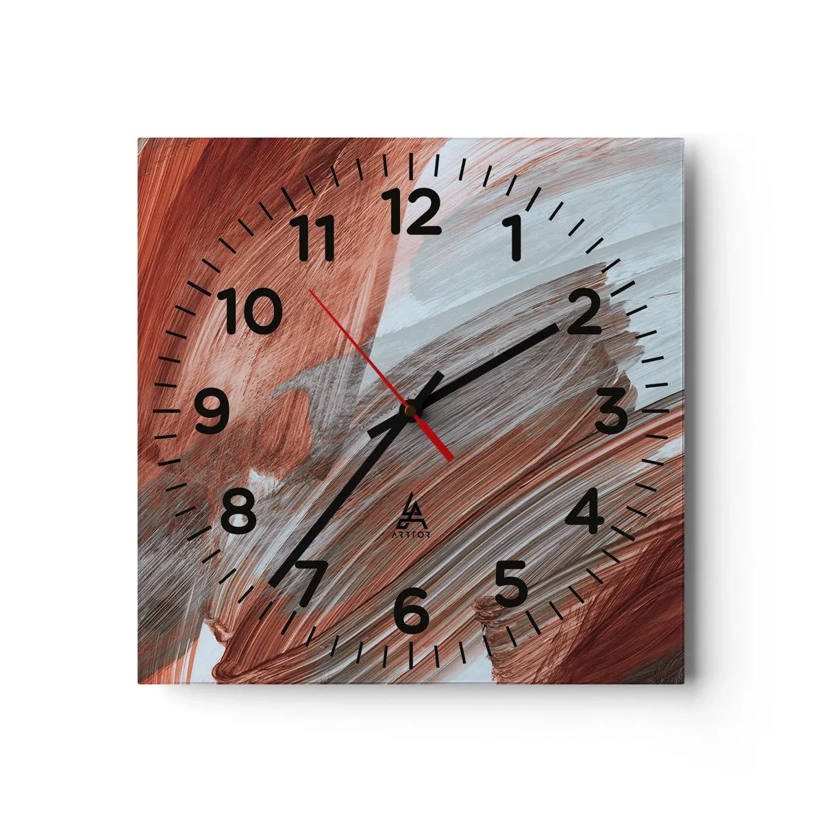 Reloj de pared - Reloj de vidrio - Abstracción otoñal y ventosa - 30x30 cm