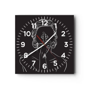 Reloj de pared - Reloj de vidrio - La belleza florece en silencio - 40x40 cm