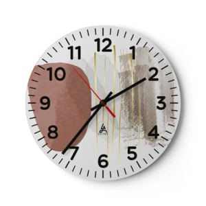 Reloj de pared - Reloj de vidrio - Una columnata abstracta - 30x30 cm