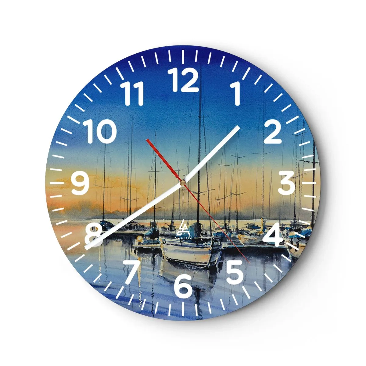 Reloj de pared - Reloj de vidrio - El final de un buen día - 40x40 cm