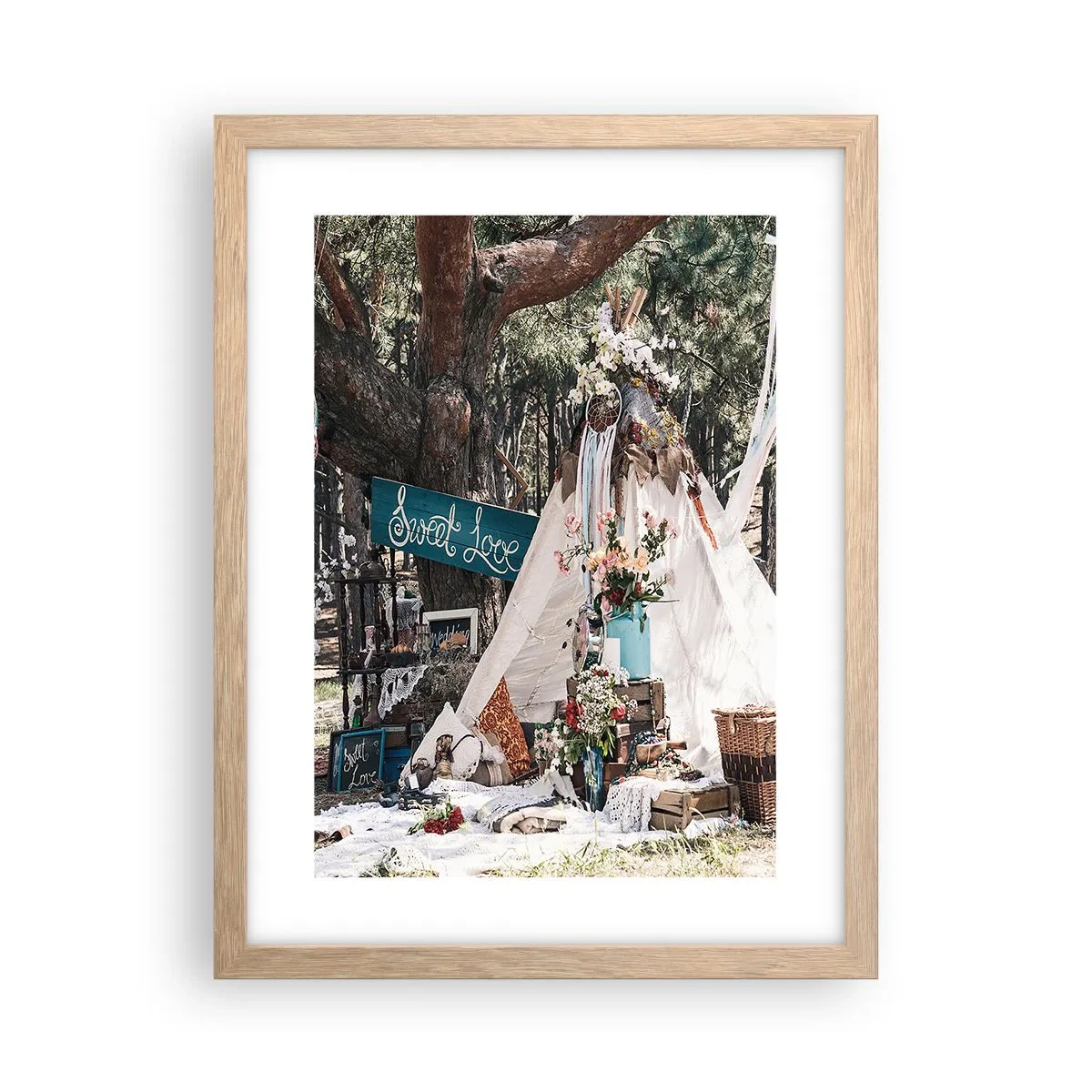 Póster en marco roble claro - Amor exótico - 30x40 cm