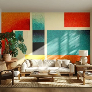Fotomural Standard Eco - Abstracción geométrica - buena energía - Cuadrícula, Envejecido, Pedazo - 300x210 cm