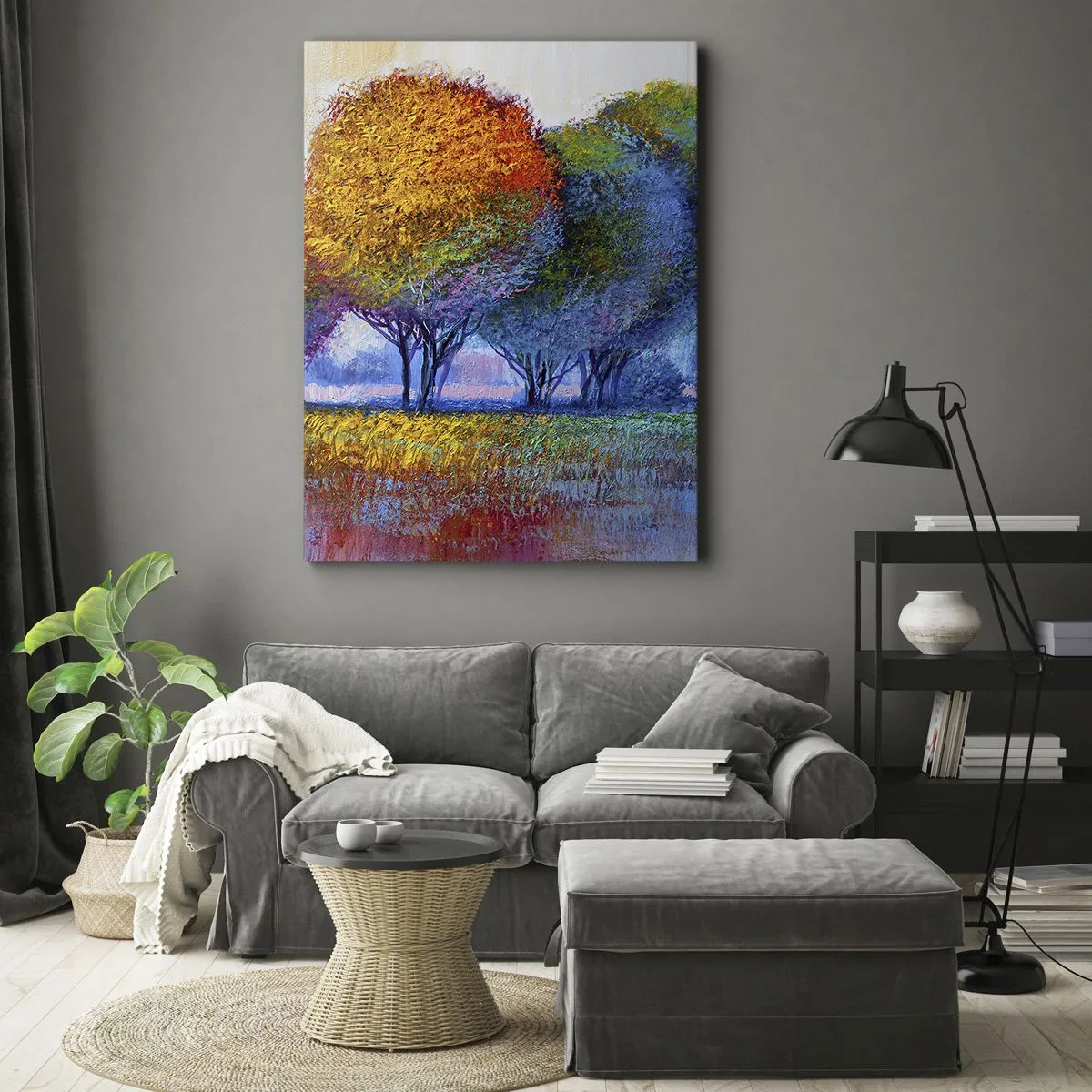 Cuadro sobre lienzo - Impresión de Imagen - Un conjunto de colores llamativos - 55x100 cm