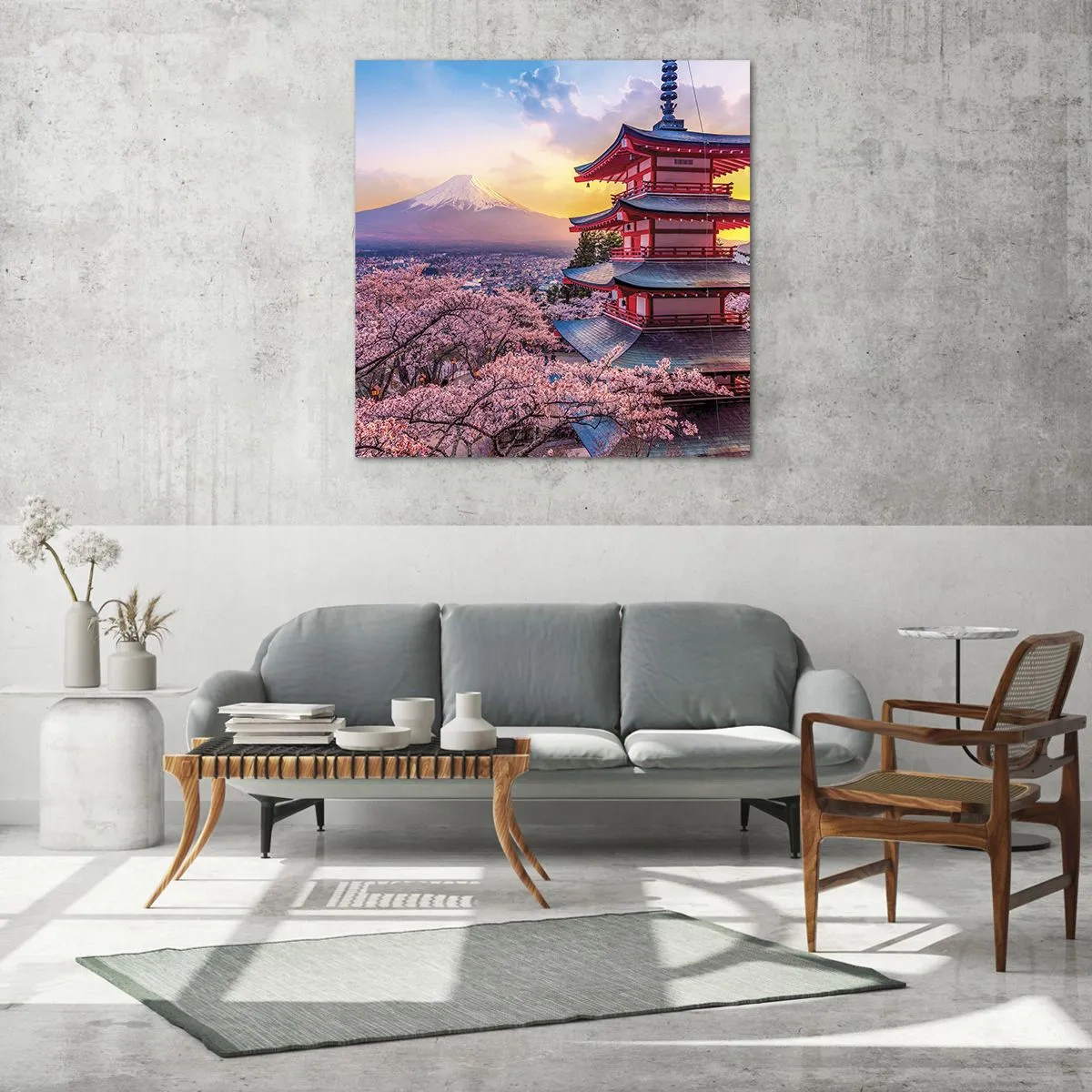 Cuadro sobre vidrio - Impresiones sobre Vidrio - La esencia del espíritu japonés - 30x30 cm