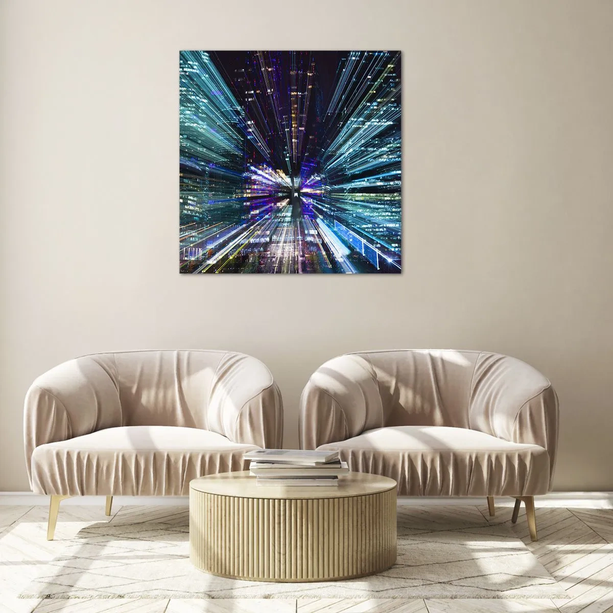 Cuadro sobre vidrio - Impresiones sobre Vidrio - Cruzando el hiperespacio - 50x50 cm