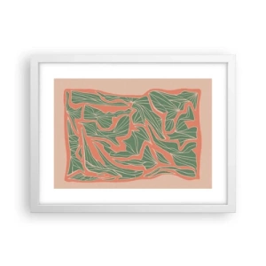 Póster en marco blanco - Lucha entre el coral y el verde - 40x30 cm