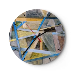 Reloj de pared - Reloj de vidrio - ¿Recto o inclinado? - 40x40 cm