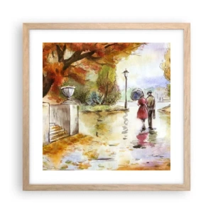 Póster en marco roble claro - Un otoño romántico en el parque - 40x40 cm