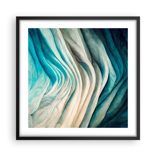 Póster en marco negro - Azul insaciable - 50x50 cm