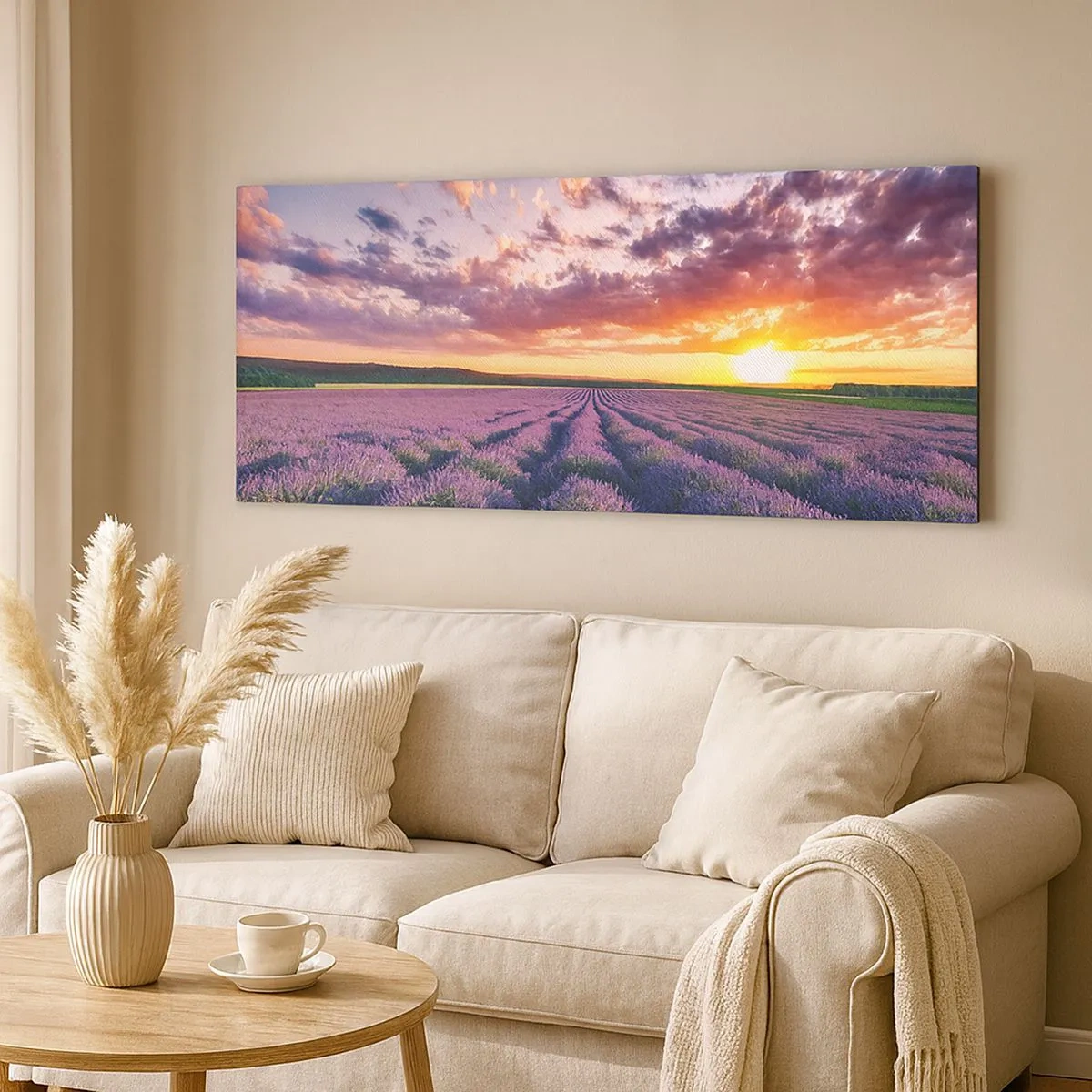 Cuadro sobre lienzo - Impresión de Imagen - El mundo de la lavanda - 100x40 cm