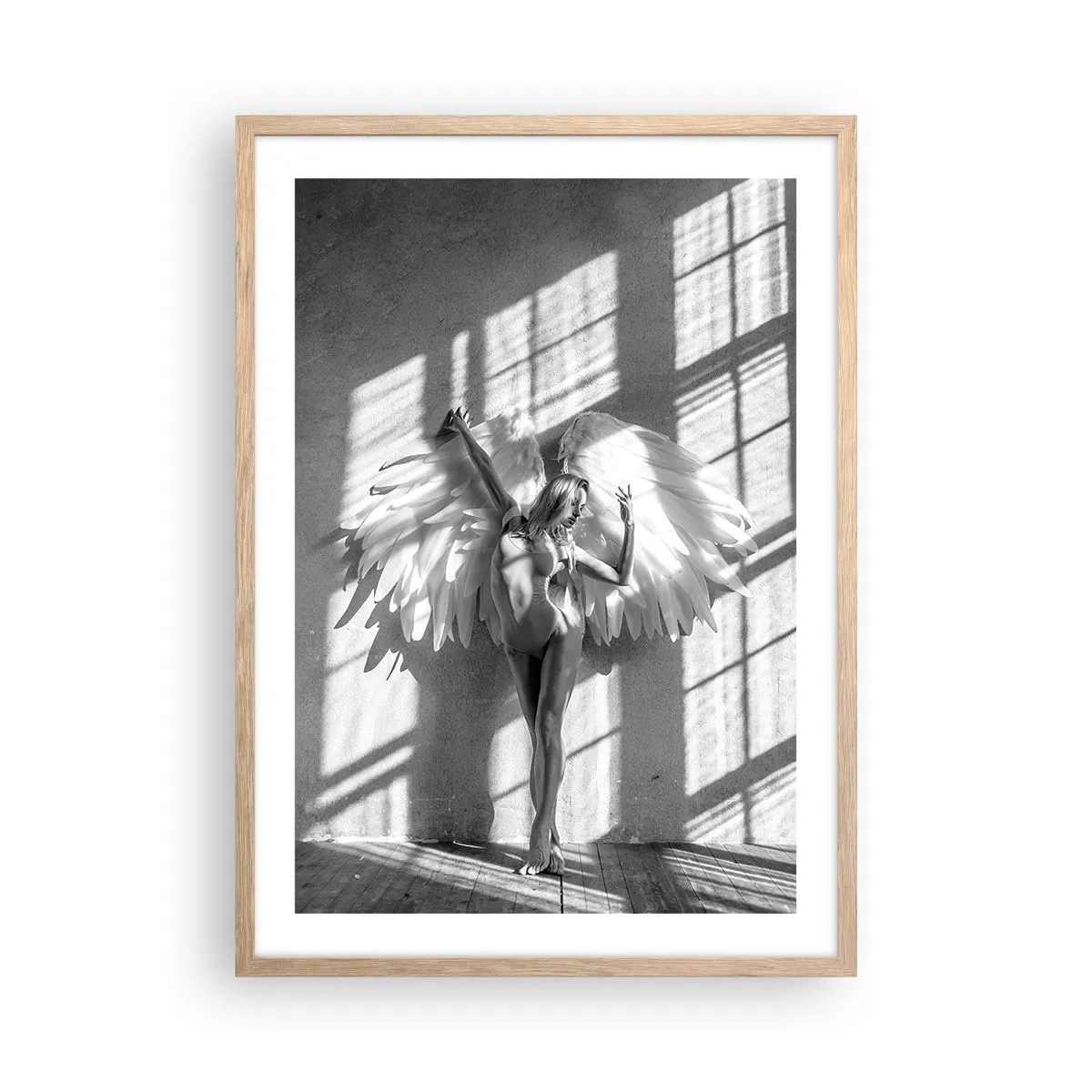 Póster en marco roble claro - Directamente desde el cielo - 50x70 cm