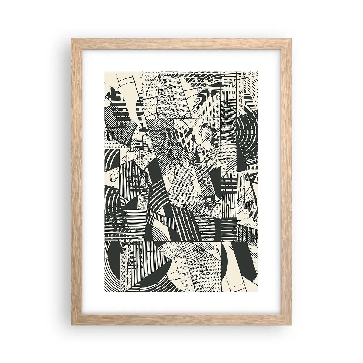 Póster en marco roble claro - La dinámica del presente - 30x40 cm