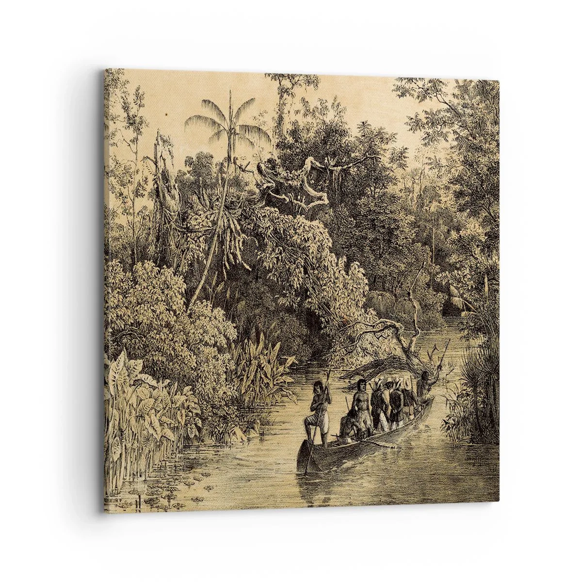 Cuadro sobre lienzo - Impresión de Imagen - Expedición a la fuente - 70x70 cm