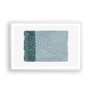 Póster en marco blanco - Creación sobre azul - 91x61 cm