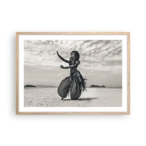 Póster en marco roble claro - Danza de las Islas del Sur - 70x50 cm
