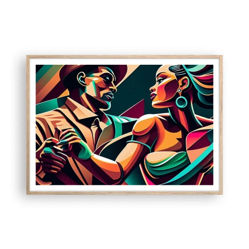 Póster en marco roble claro - Al ritmo del corazón - 100x70 cm