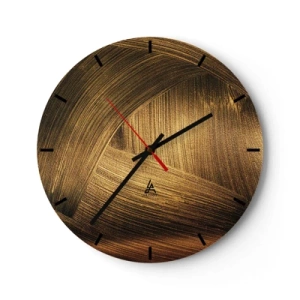 Reloj de pared - Reloj de vidrio - En un laberinto de oro - 40x40 cm