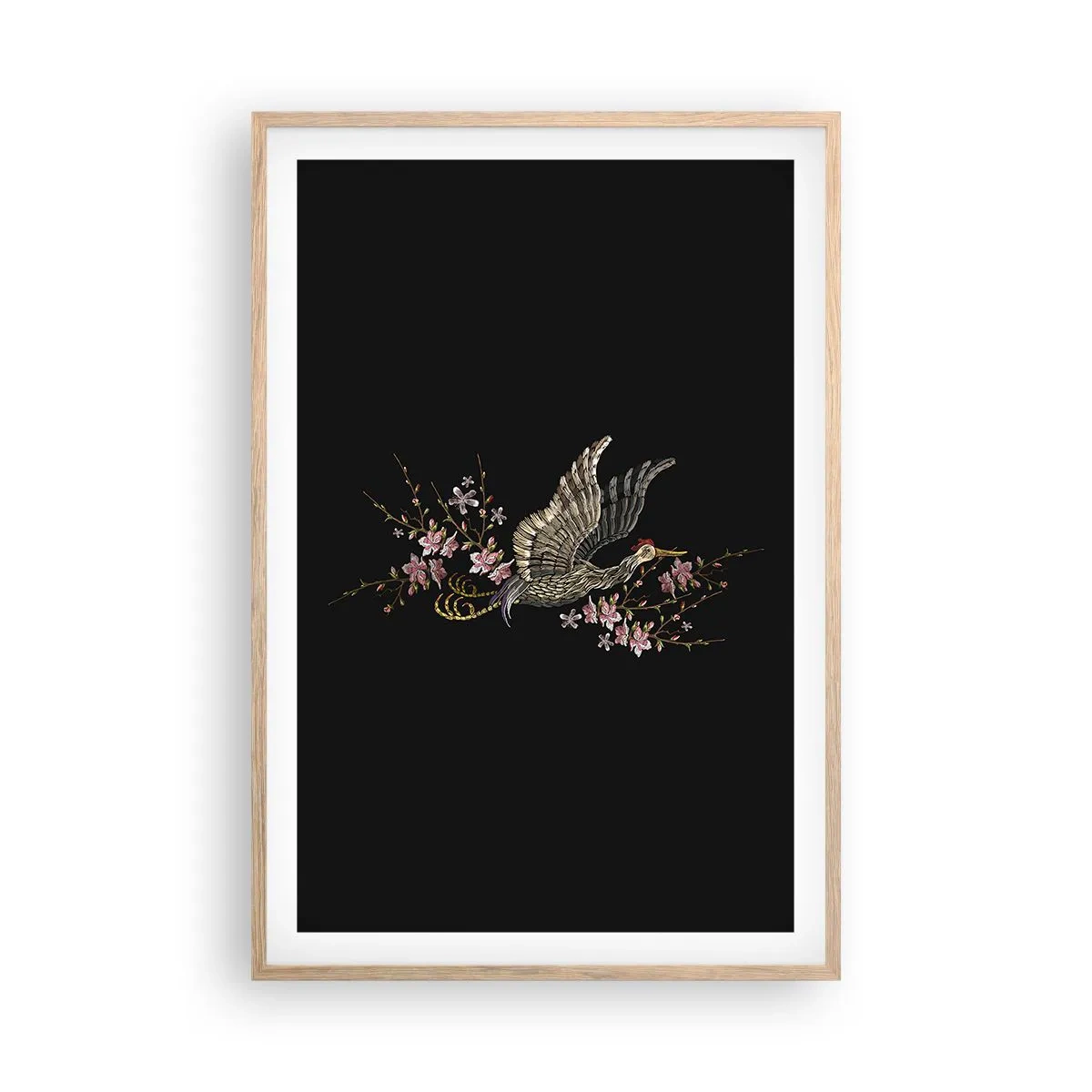 Póster en marco roble claro - Ave florida - 61x91 cm