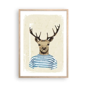 Póster en marco roble claro - Porque me gustan las camisas de rayas - 50x70 cm