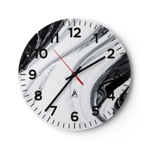 Reloj de pared - Reloj de vidrio - Combinando opuestos - 30x30 cm