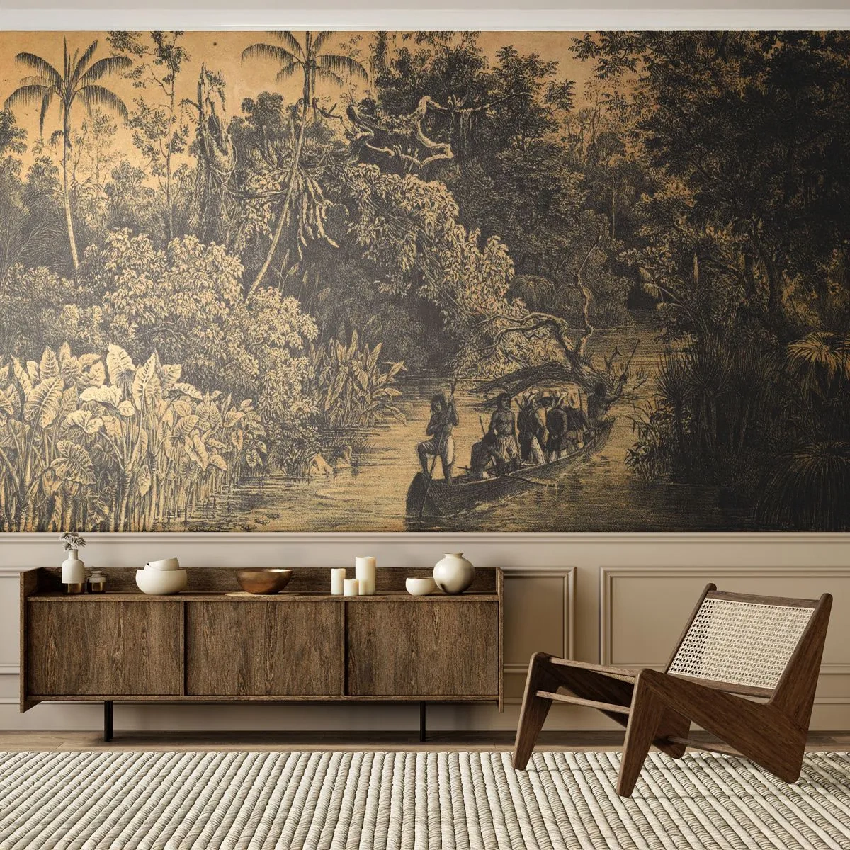 Fotomural Premium Sand - Expedición a la fuente - Selva, amazonia, Zona tropical - 250x175 cm