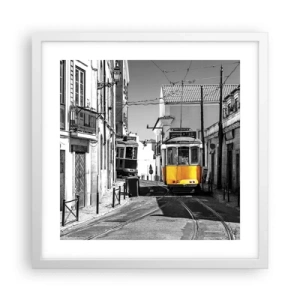 Póster en marco blanco - Espíritu de Lisboa - 40x40 cm
