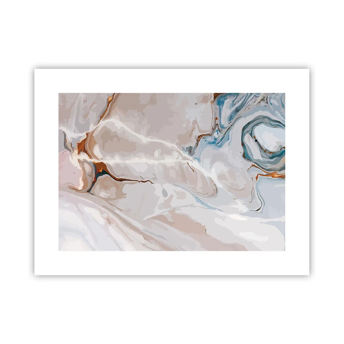 Póster - El azul serpentea por el blanco - 40x30 cm