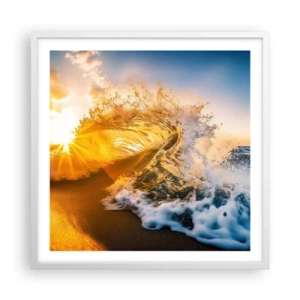 Póster en marco blanco - Jugando en la arena - 60x60 cm