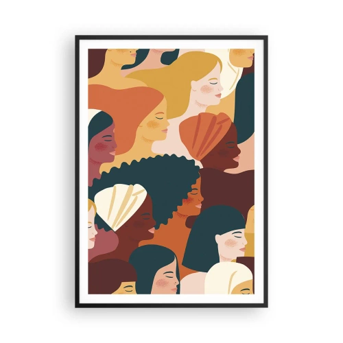 Póster en marco negro - La feminidad - 70x100 cm