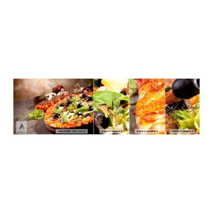 Muestra de fotomural autoadhesivo Deluxe Sticker - De ingredientes puros - Gastronomía, Pizza, Italia - 100x30 cm