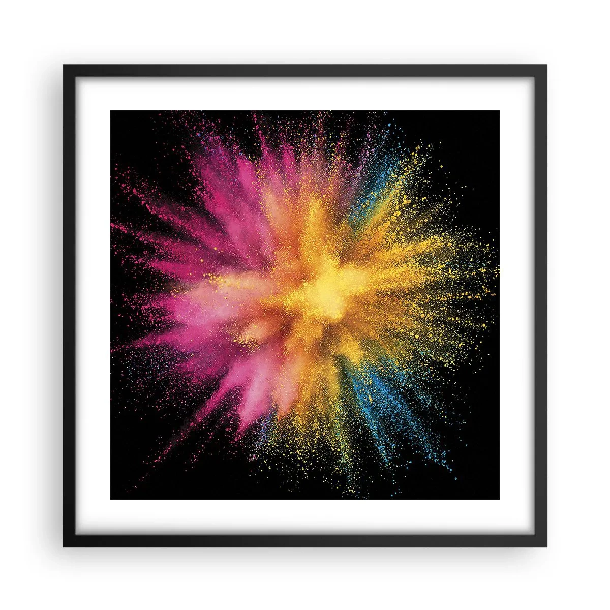 Póster en marco negro - El nacimiento de los colores - 50x50 cm