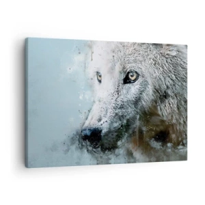 Cuadro sobre lienzo - Impresión de Imagen - Retrato en acuarela de un lobo - 70x50cm - Conoce el alma del lobo - Decoración de pared moderna para salón y dormitorio ARTTOR