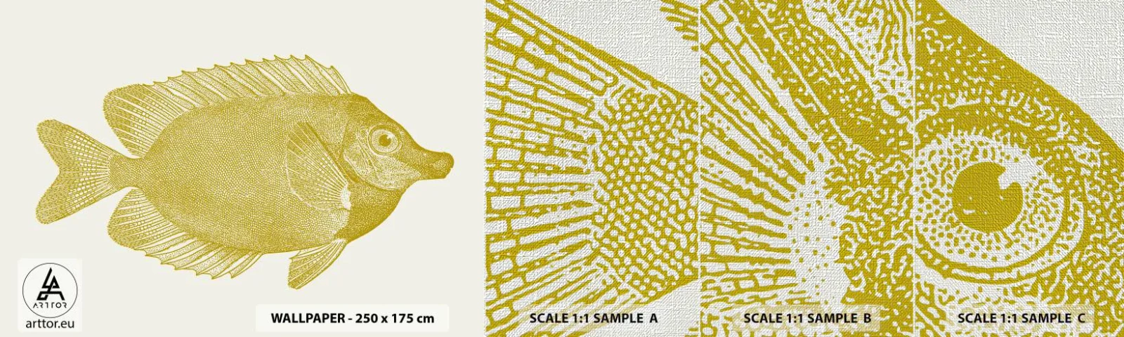 Muestra de fotomural Premium Canvas - No recuerdo quién eras - Pez, Playa, Animal - 100x30 cm